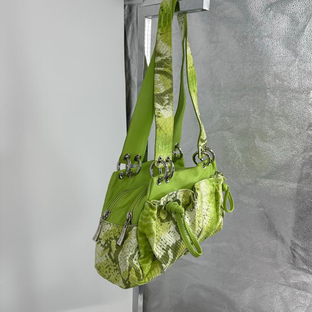Gilda Tonelli Womens Shoulder Leather Bag Green Snake Y2K Wacky Artsy Unique - Picture 3 of 12